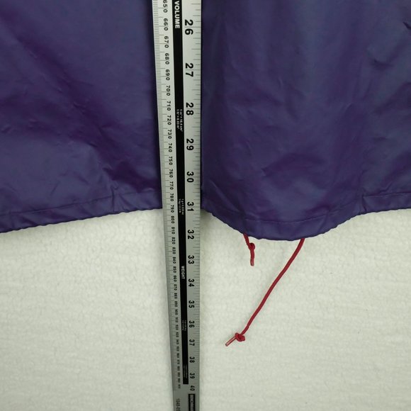 Vintage Mens Rain Coat Large Purple Nylon Waterproof Northern Reflections 80s - Picture 7 of 14